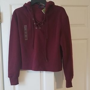 Hoodie sweatshirt. Junior's Medium. Burgundy